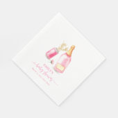 Pink Poppin Champagne Beer Girl Baby Dusche Serviette (Ecke)