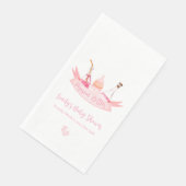 Pink Poppin Champagner Flaschen Feet Babydusche Serviette (Ecke)