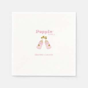 Pink Poppin Flaschen Girl Baby Dusche Serviette