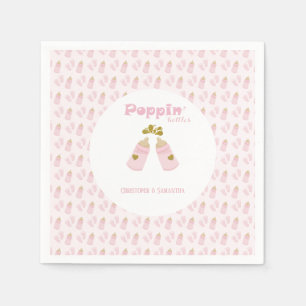 Pink Poppin Flaschen Girl Baby Dusche Serviette
