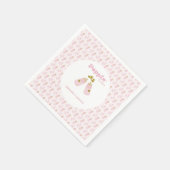 Pink Poppin Flaschen Girl Baby Dusche Serviette (Ecke)
