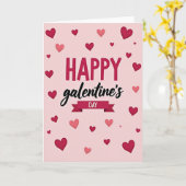 Pink Popping Hearts Galentines Card Karte (Gelbe Blume)