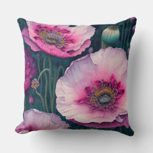 Pink Poppy Abstrakt Kissen