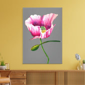 Pink Poppy Aquarell Blume hübsche Kunst Leinwanddruck (Insitu (Wohnzimmer))