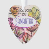 Pink Poppy Aquarellfarben Kinder Name Dekoration (Vorderseite)