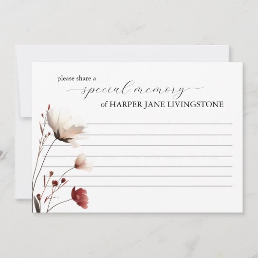 Pink-Poppy-Beerdigung Gedächtnis Gedächtniskarte g Einladung (Vorderseite)