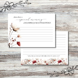 Pink-Poppy-Beerdigung Gedächtnis Gedächtniskarte g Einladung