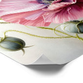 Pink Poppy Blume Art Print Poster (Ecke)