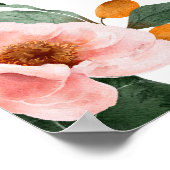 Pink Poppy Blume Brautparty Willkommen Poster (Ecke)