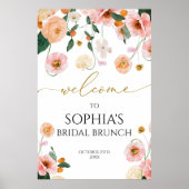 Pink Poppy Blume Brautparty Willkommen Poster (Vorne)