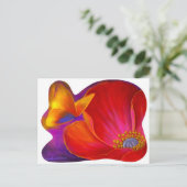 Pink Poppy Blume Butterfly - Multi Postkarte (Stehend Vorderseite)