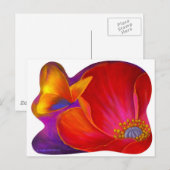 Pink Poppy Blume Butterfly - Multi Postkarte (Vorne/Hinten)