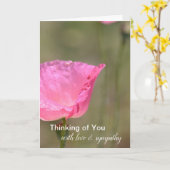 Pink Poppy Blume Denken Sie an Sie Karte (Gelbe Blume)