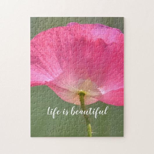 Pink Poppy Blume Inspiration Zitat Puzzle (Vertikal)