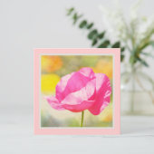 Pink Poppy Blume Kinderdusche Einladung (Stehend Vorderseite)