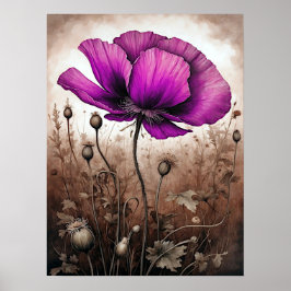 Pink Poppy Blume Wildblumen Blossom Schöne Poster