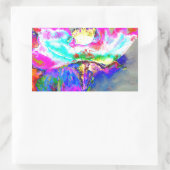 Pink Poppy, Blumenbemalung in Aquarellen Rechteckiger Aufkleber (Tasche)