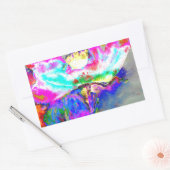 Pink Poppy, Blumenbemalung in Aquarellen Rechteckiger Aufkleber (Umschlag)