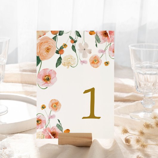 Pink Poppy Blumentisch 1 Hochzeitstag Tischnummer