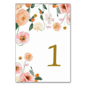 Pink Poppy Blumentisch 1 Hochzeitstag Tischnummer (Rückseite)