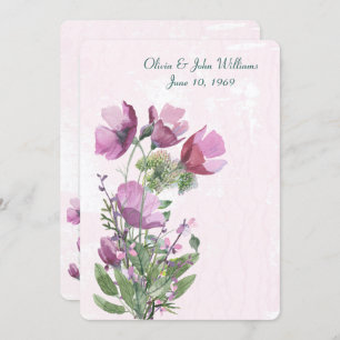 Pink Poppy Bouquet Hochzeit Einladung