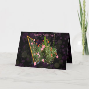 Pink Poppy Bouquet Karte