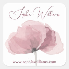 Pink Poppy Branding Etikett Quadratischer Aufkleber