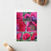 Pink Poppy Collage Mitteilungskarte (Vorderseite/Rückseite Beispiel)