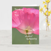 Pink Poppy Deepest Beileid Karte (Gelbe Blume)