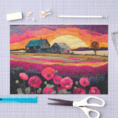 Pink Poppy Farm Collage Seidenpapier (Handwerk)