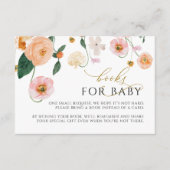 Pink Poppy Floral Books Request Card Begleitkarte (Vorderseite)