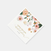 Pink Poppy Floral Bridal Shower Napkins Serviette (Ecke)