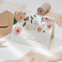 Pink Poppy Floral Danke Karte