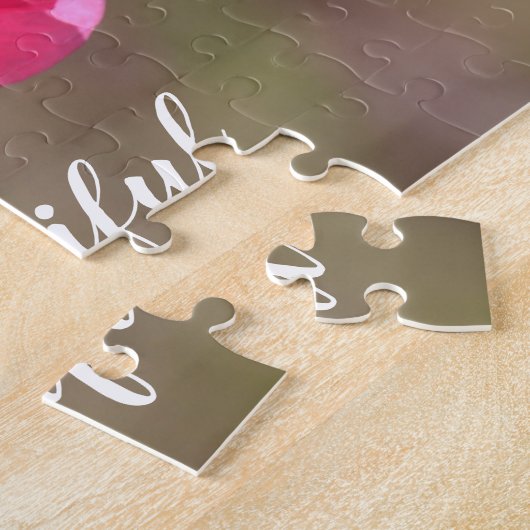 Pink Poppy floral Inspiration Zitat Puzzle (Seite)