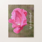Pink Poppy floral Inspiration Zitat Puzzle (Vertikal)
