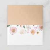 Pink Poppy Floral Wedding Platzkarte (Außenseite Aufgefaltet)