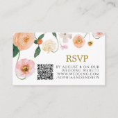Pink Poppy Floral Wedding QR UAWG Begleitkarte (Vorderseite)