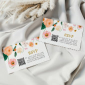 Pink Poppy Floral Wedding QR UAWG Begleitkarte