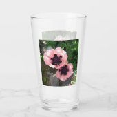 Pink Poppy Flower Glass Glas (Rückseite)