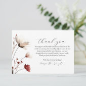 Pink Poppy Foto Memorial Dankeskarte (Stehend Vorderseite)