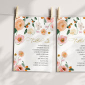 Pink Poppy Hochzeit Tischnummer 3 Sitzplan