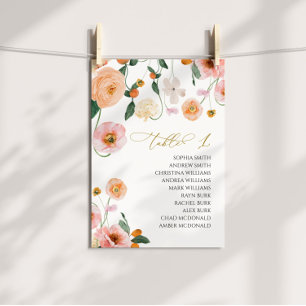 Pink Poppy Hochzeitsskizze Tischnummer 1 Sitzplan