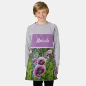Pink Poppy Lila Blume Girls Kinder Schürze (Getragen)