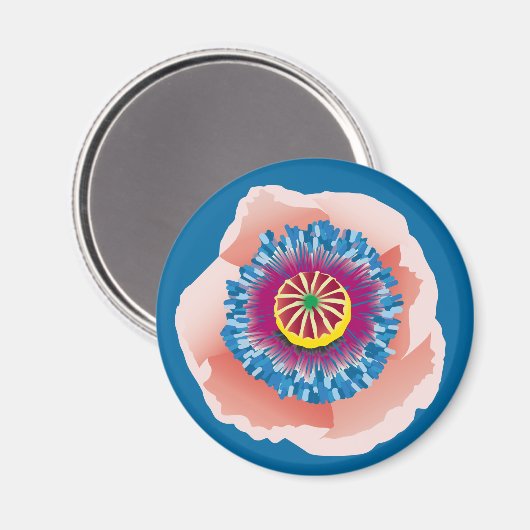 Pink Poppy Magnet (Vorderseite/Rückseite)