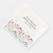 Pink Poppy Meadow Brautparty Napkins Serviette (Ecke)