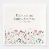 Pink Poppy Meadow Brautparty Napkins Serviette (Vorderseite)