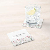 Pink Poppy Meadow Wedding Rechteckiger Pappuntersetzer (Vor Ort)