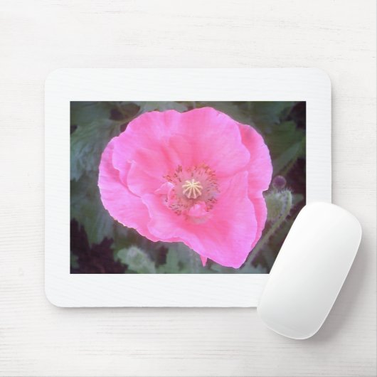Pink Poppy Mousepad (Mit Mouse)