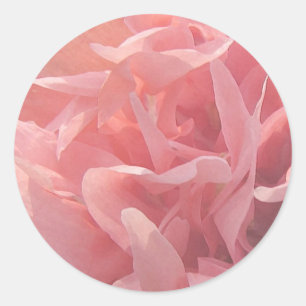 Pink Poppy Petals Runder Aufkleber