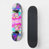 Pink Poppy Rosa und weiße Punkte Skateboard (Vorderseite)